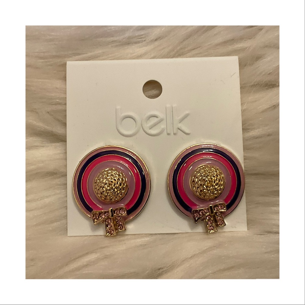 Belk Spring Garden Rain Hat Earrings - NWT